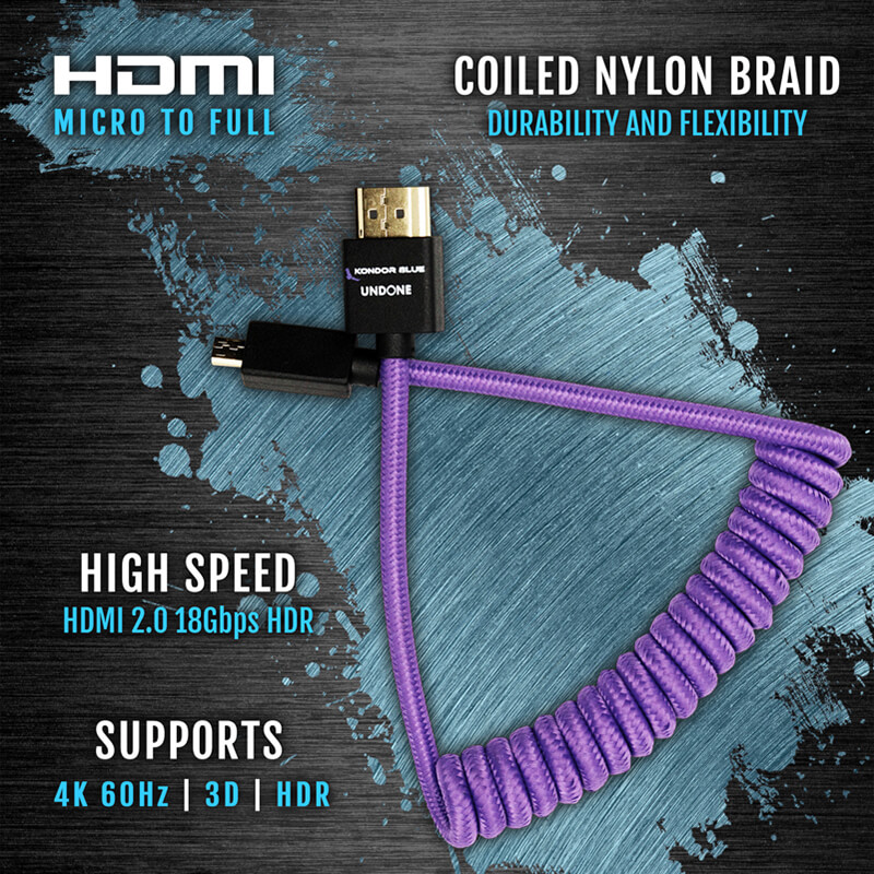 Kondor Blue Gerald Undone Micro HDMI to Full HDMI Cable 12